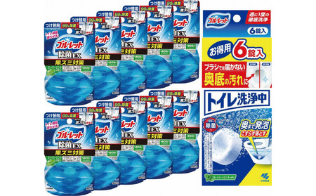 液体ブルーレットおくだけ除菌EXスーパーミント 付替え用10個&トイレ洗浄中(6錠)×1 詰め替え 詰替え 付け替え 付替え
