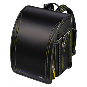 [クロ×イエローステッチ*背クロ]フィットちゃんランドセル グッドボーイ安ピカッ楽ッション