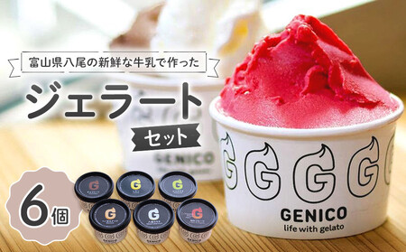 富山県八尾の新鮮な牛乳で作ったジェラートセット 6個セット