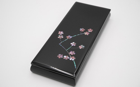 ペンBOX 桜(貝入)黒