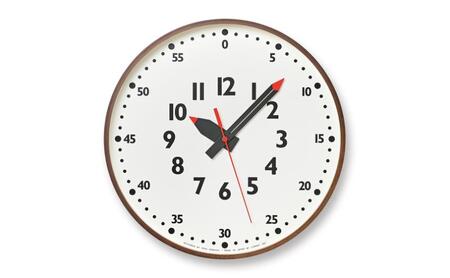 fun pun clock BW ブラウン /Lサイズ（YD14-08 L BW）Lemnos レムノス  時計