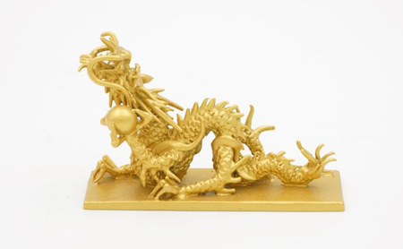 [高岡銅器]龍文鎮(小)金色 インテリア 置物 ペーパーウエイト 伝統工芸品 職人 手作り 富山県 高岡