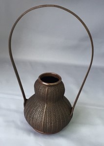 網代花器 瓢(ひさご)型 高岡銅器 民芸品 工芸品 雑貨 日用品