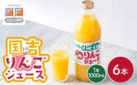 国吉りんごジュース 1000ml×6本セット リンゴジュース アップルジュース 100％ ストレート FAD-1747