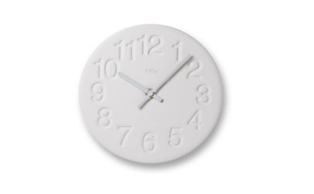 珪藻土の時計 / ホワイト （LC11-08 WH）Lemnos レムノス 時計