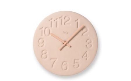 珪藻土の時計 / ピンク （LC11-08 PK)Lemnos レムノス 時計