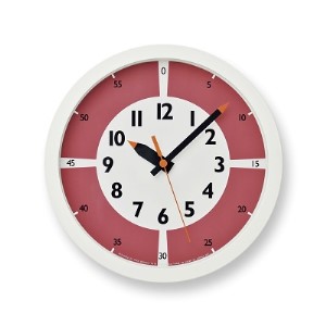 fun pun clock with color! / レッド (YD15-01 RE)Lemnos レムノス 時計