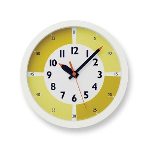 fun pun clock with color! / イエロー (YD15-01 YE) Lemnos レムノス 時計