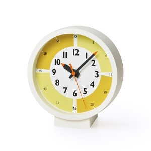 fun pun clock with color! for table / イエロー (YD18-05 YE)Lemnos レムノス 時計