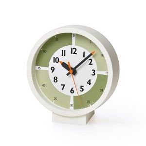 fun pun clock with color! for table /グリーン (YD18-05GN)Lemnos レムノス 時計