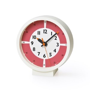 fun pun clock with color! for table / レッド (YD18-05 RE)Lemnos レムノス 時計