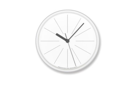 ラインの時計/ ホワイト（YK21-11WH）Lemnos 掛け時計