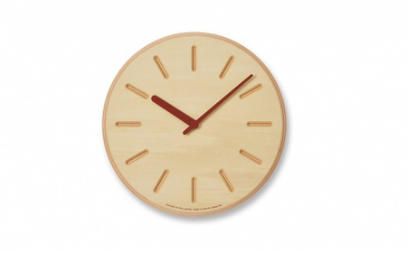 Paper-Wood CLOCK line/オレンジ(DRL19-06OR)レムノス Lemnos 時計 装飾品 工芸品 伝統技術 インテリア ペーパーウッド