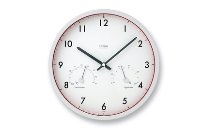 Air clock[電波時計 温湿度計付]/ LC09-11W RE レムノス Lemnos 時計