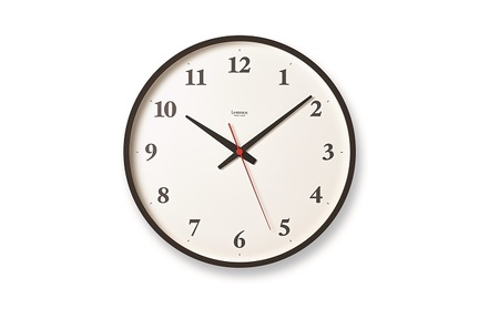 Plywood clock[電波時計] / LC21-06W BW レムノス Lemnos 時計