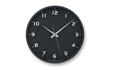 nine clock［電波時計］/ LC08-14W BK レムノス Lemnos 時計