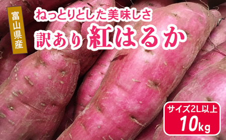 富山県魚津産さつまいも 紅はるか 10kg 傷アリ訳アリ サイズ2L以上|長引野 黒ボク土 ねっとり 土付 ※北海道・沖縄・離島への配送不可