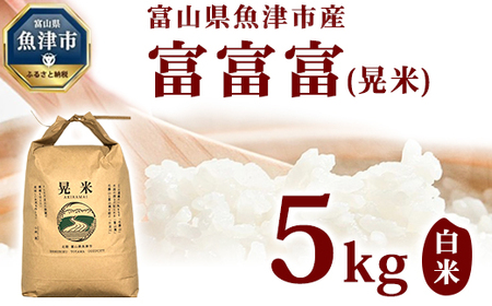 [令和7年度産米][農家直送]環境配慮「魚津の富富富(晃米)」白米5kg ※北海道・沖縄・離島への配送不可