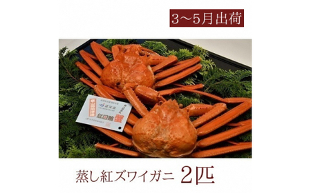 [3-5月出荷]蒸し紅ズワイガニ 2匹 | ずわい蟹 ずわいガニ ズワイガニ ※2026年3月上旬〜5月下旬頃に順次発送予定 ※北海道・沖縄・離島への配送不可