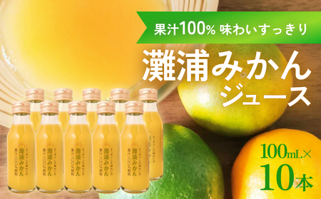 すっきりした味わいの灘浦みかん果汁100％飲料10本セット  | フルーツ みかんジュース 柑橘 ストレート ジュース 温州みかん ミカン 蜜柑 小粒 酸っぱい 果汁 100% 瓶 おすすめ ギフト お取り寄せ 農家応援 富山 氷見 灘浦 みかんジュース みかんジュース みかんジュース
