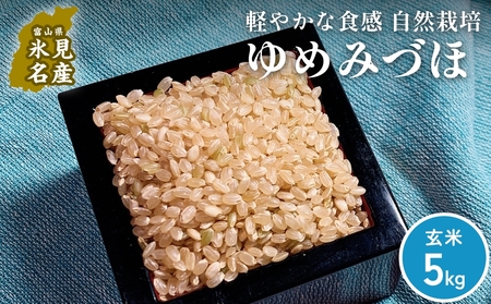 [交響するお米][玄米]自然栽培 ゆめみづほ 5kg(富山県 氷見市 / 令和7年産) | 移住農家が里山から直送 米 ブランド米