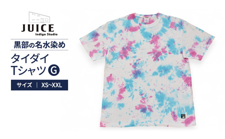 タイダイTシャツ G ASCENSION 黒部の名水染め ファッション 服 男性 メンズ 女性 レディース トップス 絞り染め おしゃれ 染物 プレゼント Lサイズ