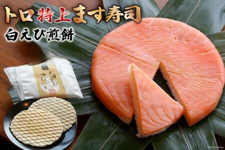 トロ特上 ます寿司 430g×1個&白えび煎餅 20枚 セット 鱒寿司 押し寿司 富山名物 冷蔵 しろえびせんべい/ます寿司屋ヒロ助/富山県 黒部市