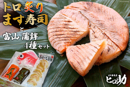 トロ炙り ます寿司 470g×1個&富山 蒲鉾 4種 セット 鱒寿司 押し寿司 富山名物 化粧箱入 冷蔵/ます寿司屋ヒロ助/富山県 黒部市