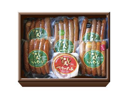 なんと贈り物セットB ソーセージ100g×5種類×1 ベリーハム×1 [南砺の逸品]
