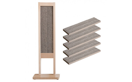 「木製 爪とぎスタンド＋交換用ダンボール5枚」