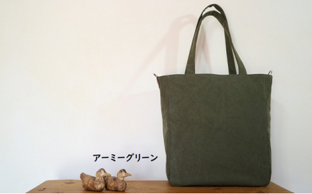 トートバッグ　L アーミーグリーン [アトリエSASSA 富山県 朝日町 34310409]