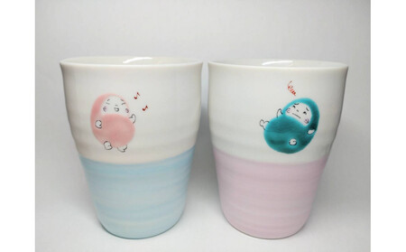 ペアフリーカップ だるまちゃん 九谷焼