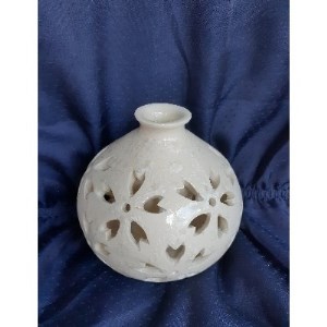 結晶釉 二重透かし花瓶_雑貨・日用品 家具・インテリア _