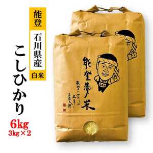 [発送時期が選べる][新米]令和7年度産 能登産 コシヒカリ 能登夢米6kg (精米3kg×2袋)|お米 白米 精米 ブランド米 こしひかり 石川県 七尾市 能登 復興 復興支援