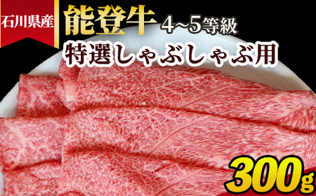 石川県産 能登牛(4〜5等級)特選しゃぶしゃぶ用 300g ※2025年1月以降に順次発送予定