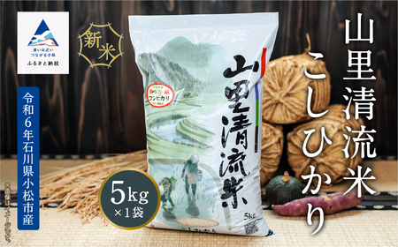 [令和6年産新米先行予約!][最高の食味]山里清流米こしひかり 5kg 012056