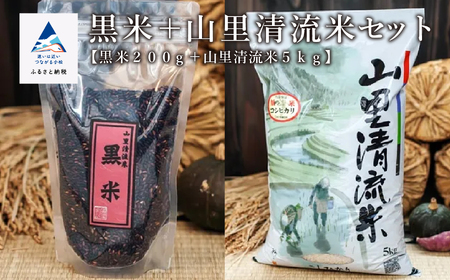 [令和6年産新米先行予約!]黒米+山里清流米セット(黒米200g+山里清流米こしひかり5kg)014042