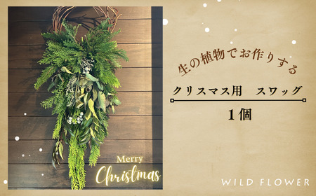 [生の植物で作る]クリスマス用 スワッグ 024023