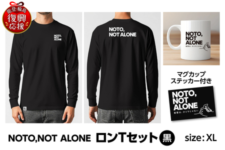 NOTO,NOT_ALONEロンTセット黒 XL wa116-003