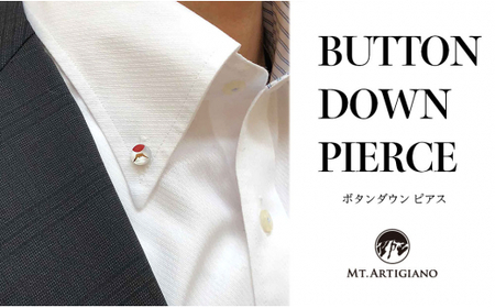 ボタンダウンピアス Japan 富士 富士山 白蝶貝 漆 蒔絵 ドレスピアス ピンブローチ タイタック アクセサリー 伝統工芸 工芸品 国産 日本製 うるしアート 復興 震災 コロナ 能登半島地震復興支援 北陸新幹線