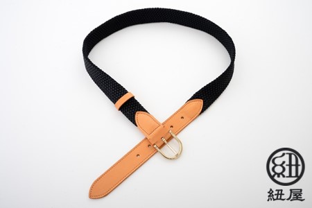 組紐 ベルト CLVER レザーコンビ 30mm 黒 【 ベルト 】