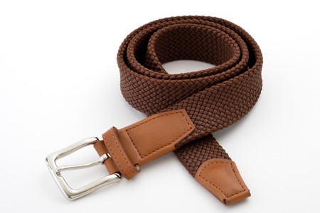 組紐 ベルト CLVER オイルレザー 30mm 茶 【 ベルト 】