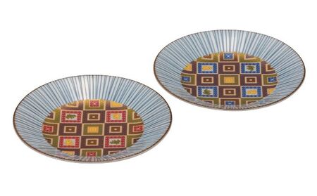 九谷焼 5.2号ペア皿 石畳 a01 食器 キッチン雑貨 キッチンアイテム 雑貨 お皿 食卓 テーブルコーディネート 盛り付け