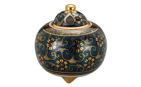 九谷焼　4号香炉　青粒鉄仙 a05 