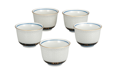 九谷焼　 汲出揃　白七宝　a03 