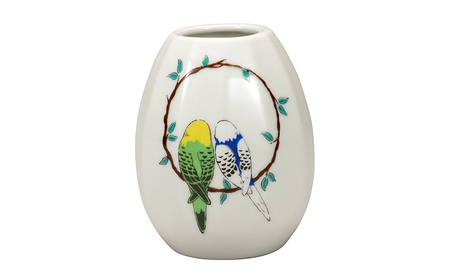 九谷焼 3.5号一輪生 睦インコ