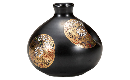 九谷焼 3号一輪生 金花詰