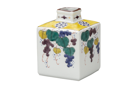 九谷焼 4.2号一輪生 ぶどう文 銀泉窯