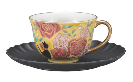 九谷焼 カップ&ソーサー・黒猫