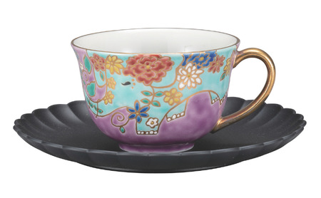 九谷焼 カップ&ソーサー・碧像